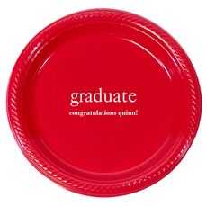 Big Word Graduate Plastic Plates