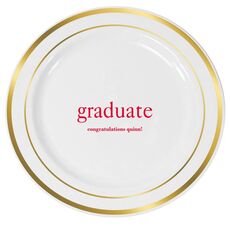 Big Word Graduate Premium Banded Plastic Plates