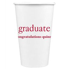 Big Word Graduate Paper Coffee Cups