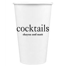 Big Word Cocktails Paper Coffee Cups