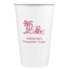 Tropical Hawaiian Luau Paper Coffee Cups