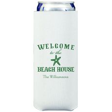 Welcome to the Beach House Collapsible Slim Koozies