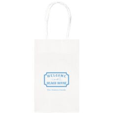 Welcome to the Beach House Sign Medium Twisted Handled Bags