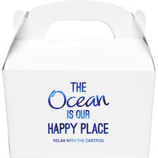 The Ocean is Our Happy Place Gable Favor Boxes