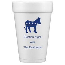Patriotic Donkey Styrofoam Cups