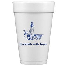 Nautical Lighthouse Styrofoam Cups