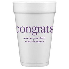 Big Word Congrats Styrofoam Cups