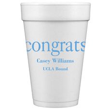 Big Word Congrats Styrofoam Cups