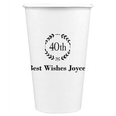 40th Wreath Paper Coffee Cups