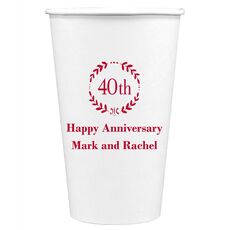 40th Wreath Paper Coffee Cups
