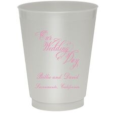 Elegant Our Wedding Day Colored Shatterproof Cups