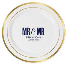 Bold Mr & Mr Premium Banded Plastic Plates