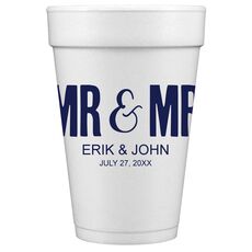 Bold Mr & Mr Styrofoam Cups