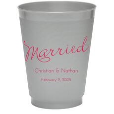 Expressive Script Married Colored Shatterproof Cups