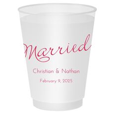 Expressive Script Married Shatterproof Cups