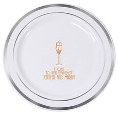 Bubbly Champagne Premium Banded Plastic Plates