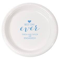 Best Day Ever with Heart Plastic Plates