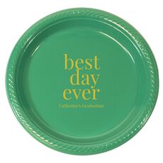 Best Day Ever Big Word Plastic Plates
