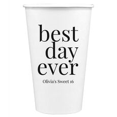 Best Day Ever Big Word Paper Coffee Cups