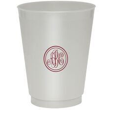 Petite Double Circle Monogram Colored Shatterproof Cups