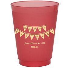Birthday Banner Colored Shatterproof Cups