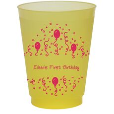 Balloons and Streamers Colored Shatterproof Cups
