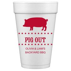 BBQ Pig Styrofoam Cups