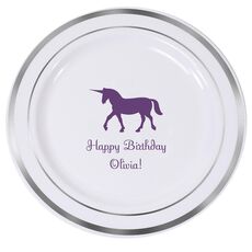 Magical Unicorn Premium Banded Plastic Plates