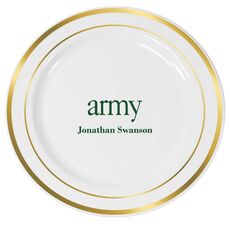 Big Word Army Premium Banded Plastic Plates