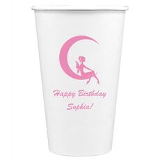Fairy on the Moon Paper Coffee Cups