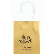 Fun Happy Retirement Mini Twisted Handled Bags