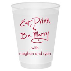Fun Eat Drink & Be Merry Shatterproof Cups