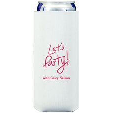 Fun Let's Party Collapsible Slim Koozies