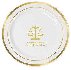 Scales of Justice Premium Banded Plastic Plates
