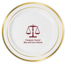 Scales of Justice Premium Banded Plastic Plates