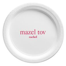 Big Word Mazel Tov Paper Plates
