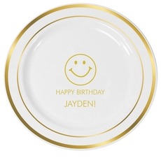 Smiley Face Premium Banded Plastic Plates