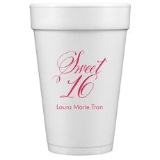 Elegant Sweet Sixteen Styrofoam Cups