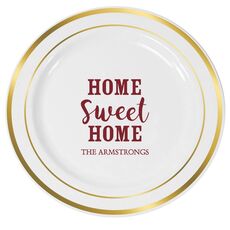 Home Sweet Home Premium Banded Plastic Plates