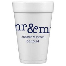 Happy Mr & Mr Styrofoam Cups