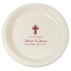 Memorial Cross Plastic Plates