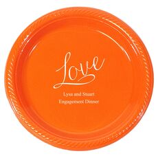 Expressive Script Love Plastic Plates