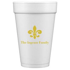 Traditional Fleur-de-Lis Styrofoam Cups