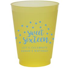 Confetti Dots Sweet Sixteen Colored Shatterproof Cups