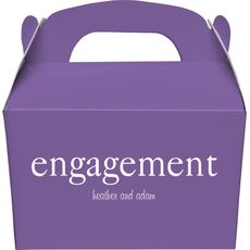 Big Word Engagement Gable Favor Boxes