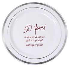 Fun 50 Years Premium Banded Plastic Plates