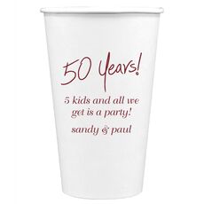 Fun 50 Years Paper Coffee Cups