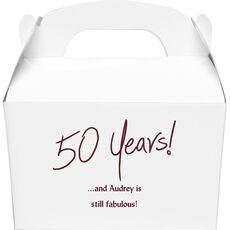 Fun 50 Years Gable Favor Boxes