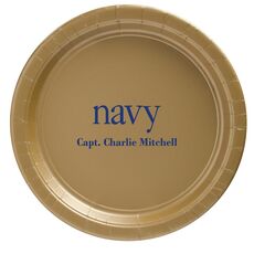 Big Word Navy Paper Plates