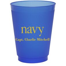 Big Word Navy Colored Shatterproof Cups